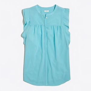 J Crew Flutter Sleeve Tank Shirt Top Blouse !Y